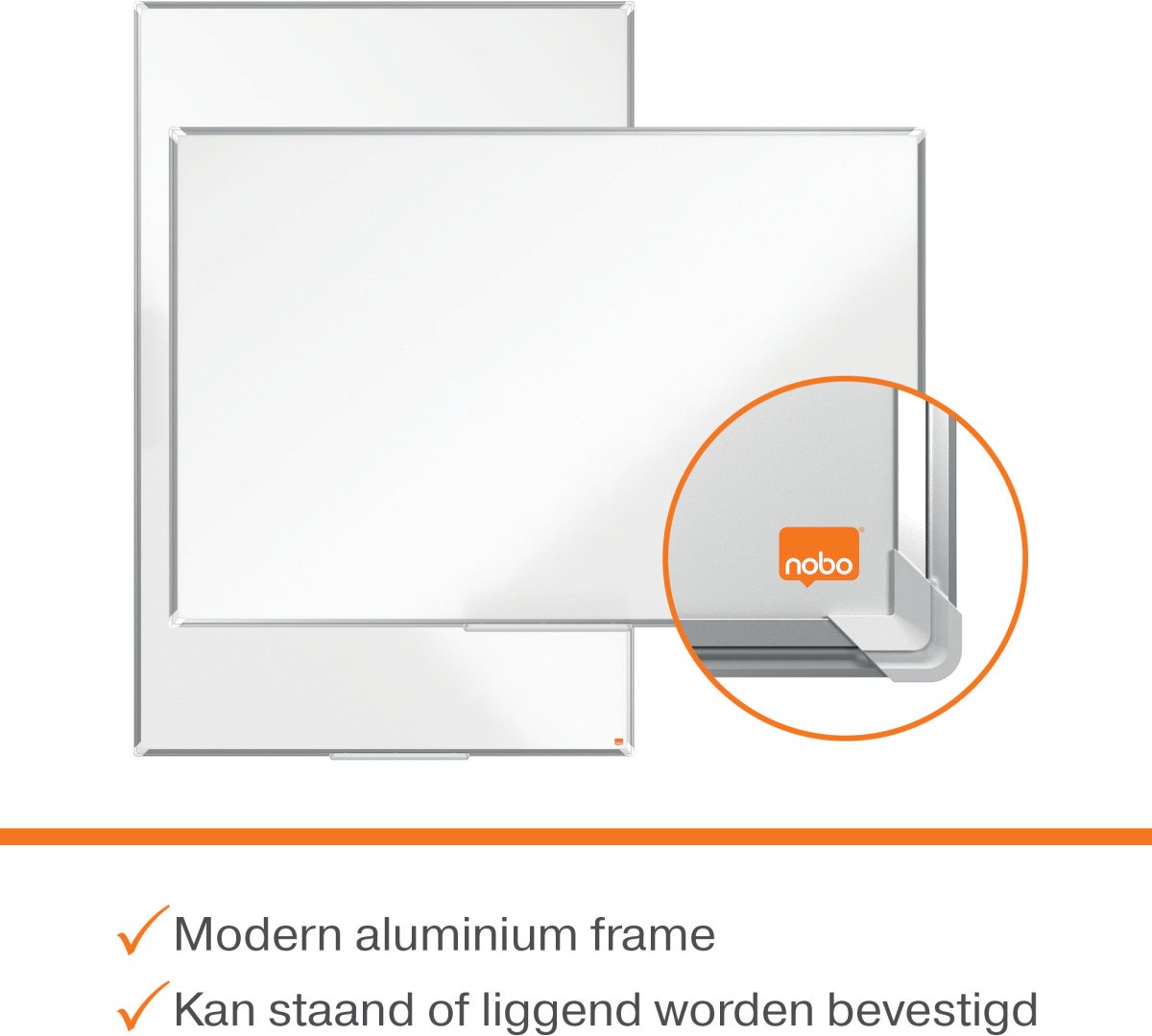 Nobo Premium Plus Widescreen Magnetisch Whiteboard Staal - Met Pennengoot - Inclusief Whiteboard Marker - 1220x690mm thumbnail 4