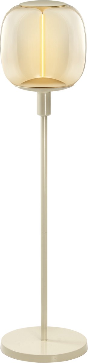 LEDVANCE DECOR STICK SHORT grondlamp, 1 x E27, beige, edelstaal, individuele verlichtingsscenario's, ideaal voor woonruimtes, schakelaar met voetbediening, modern ontwerp, E27-lampvoet, decoratief