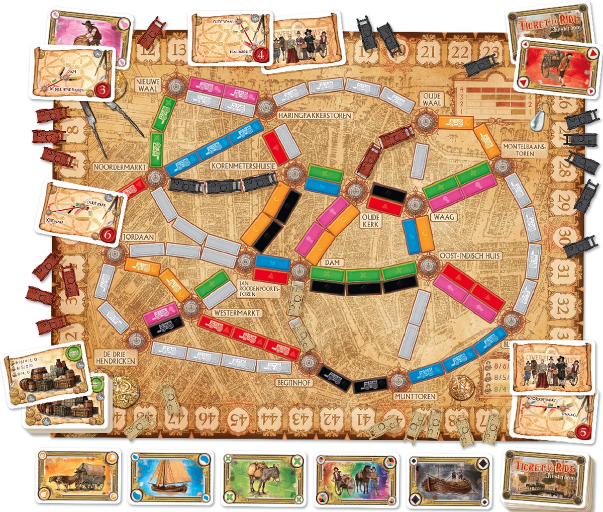 Ticket to Ride Amsterdam – Nederlandstalig Bordspel voor 2 tot 4 spelers - Snel & Strategisch gezelschapsspel vanaf 8 jaar — afbeelding 14