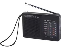 AFINTEK Mini Noodradio Op Batterijen (AA) - Zwart