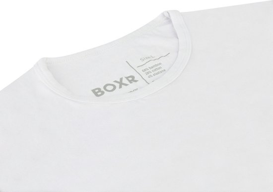 BOXR Sous-vêtements - T-shirt à manches longues en Bamboe pour hommes - Col rond - Wit - L - Doux et soyeux - Thermo Control - Maillot de corps à manches longues pour hommes - 4-Pack