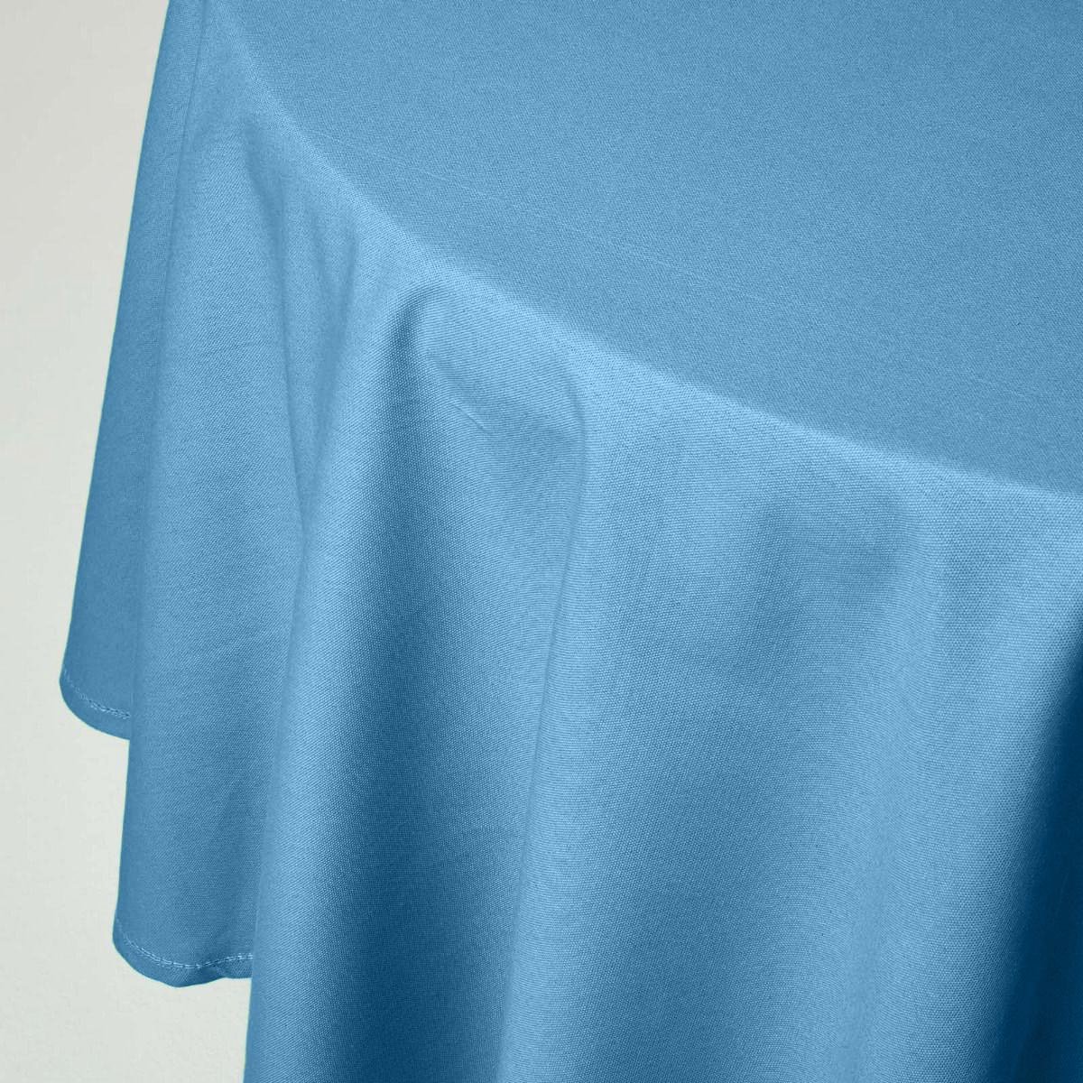 Homescapes Rond Tafelkleed Blauw - 178 cm, 100% Katoen