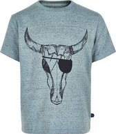 Minymo - jongens T-shirt - schedelprint - grijs - Maat 128