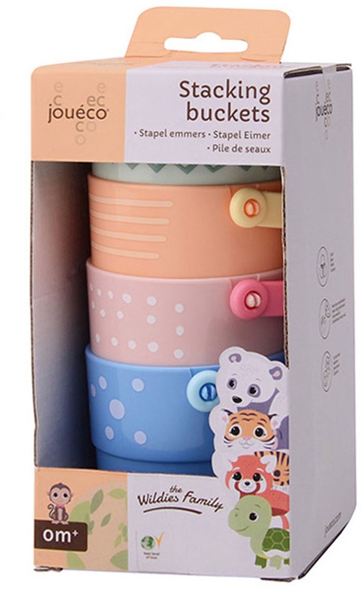 Jouéco Stapelemmers The Wildies 9 X 17 Cm Blauw/oranje 4-delig