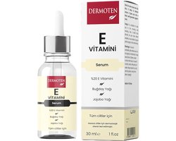DERMOTEN Vitamine E Serum Huidverzorging 30 ml, Krachtige antioxidant voor een jonge huid en bescherming tegen beschadiging, Vitamine E voor gezicht, hals en haar, Hydraterend en voedend serum