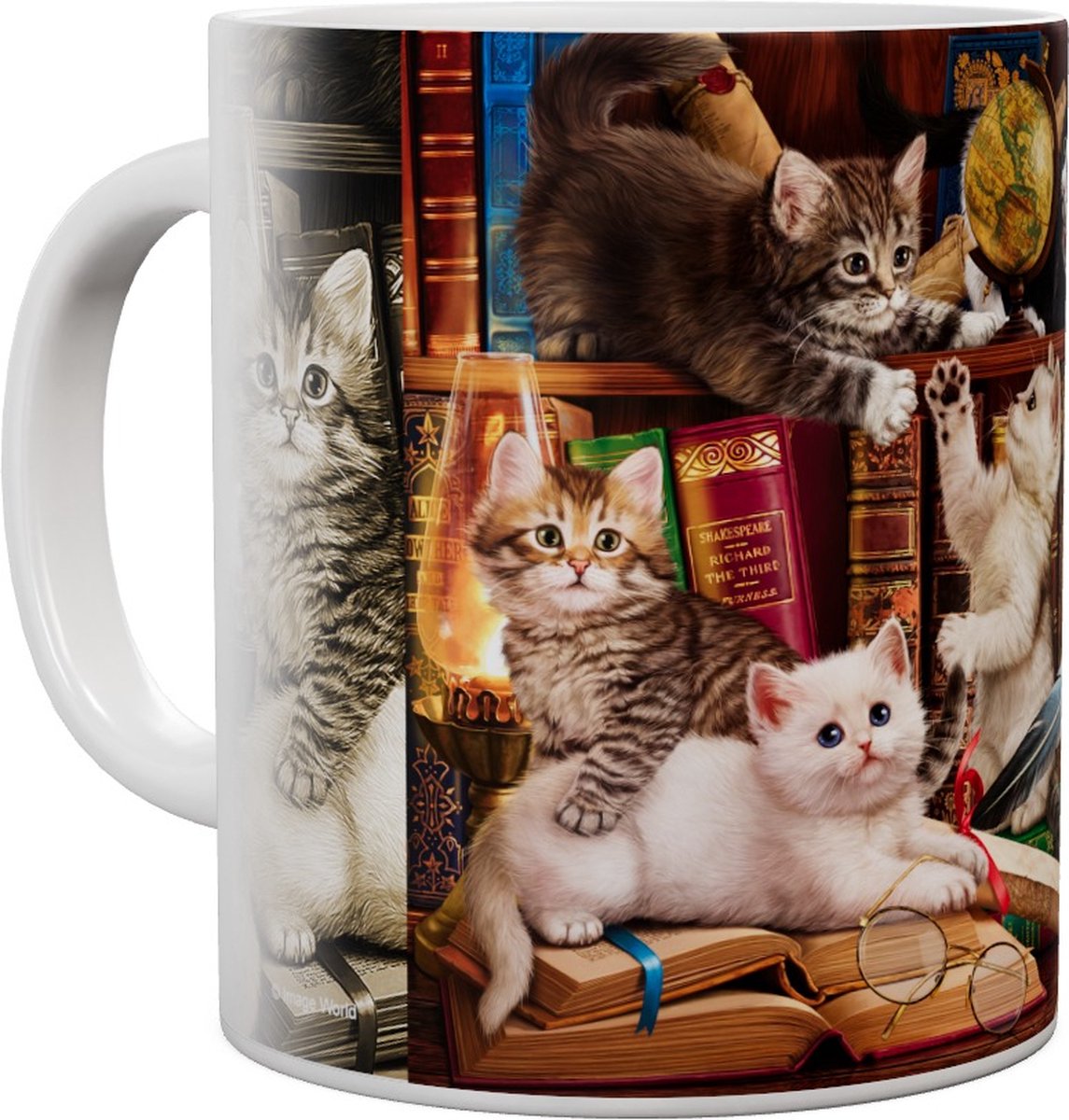 Katten Kittens In The Library - Mok 440ml 440