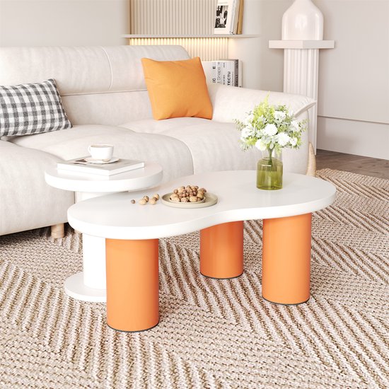 Salontafel van MDF - Gelakt bordeauxrood - ZINAPA