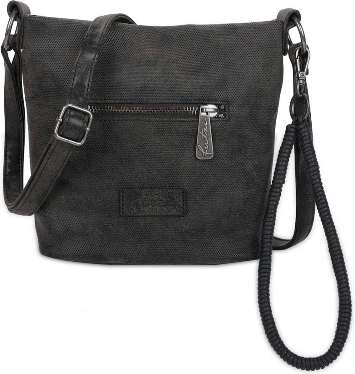 Fritzi aus Preußen Schoudertas Rub Iggi06 Cross Bag Black Idol Donkergrijs