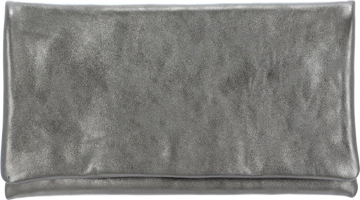 abro Leren Koppeling Avondtas Leather Mimosa Clutch Bag Guncolor Grijs