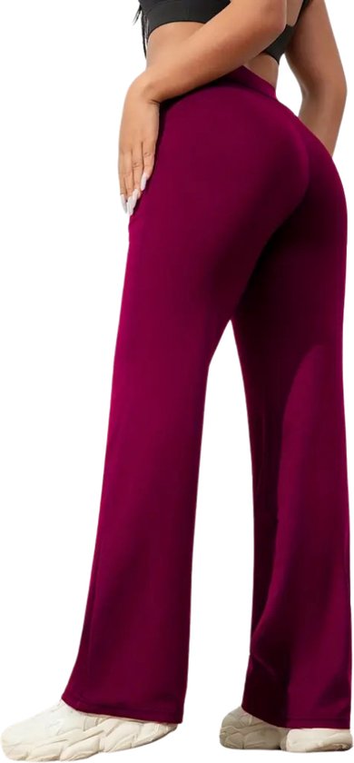 Bovista Pantalon d'entraînement Femme - Pantalon de sport - Pantalon d'entraînement long - Survêtement - Vêtements de sport - Bordeaux Rouge - L