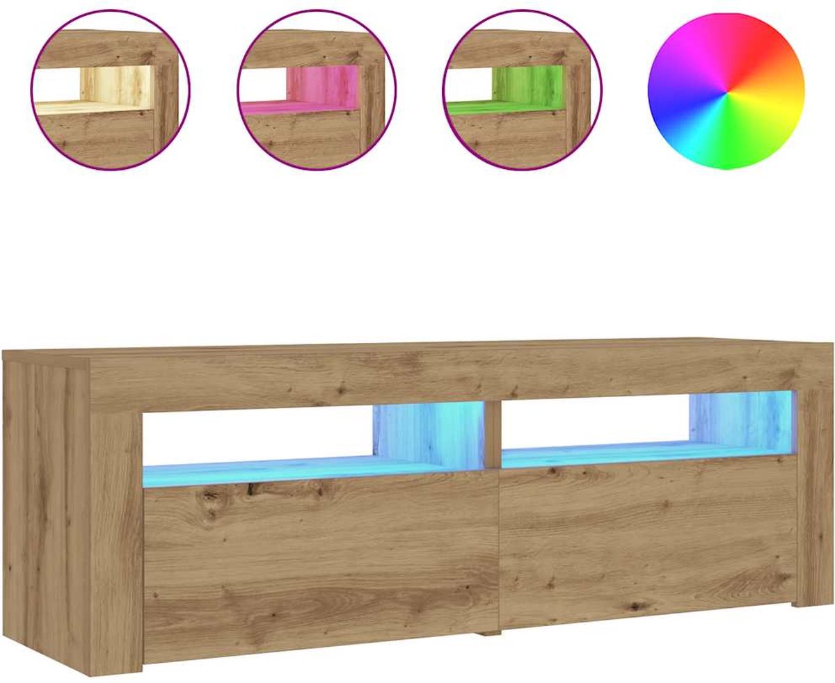 vidaXL Nachtkastje met LED 60x35x40 cm bewerkt hout oud hout vidaXL Nachtkastje met LED 60x35x40 cm bewerkt hout oud hout