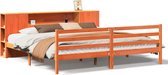 vidaXL - Lit - avec - bibliothèque - sans - matelas - bois de pin - marron lavé - 180x200 - cm