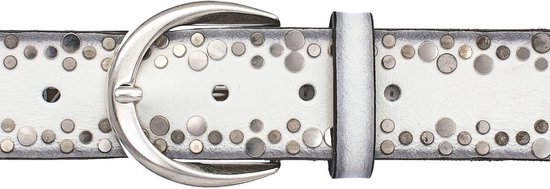 Vanzetti Cuir Ceinture 40mm Rivet Belt W75 White Blanc