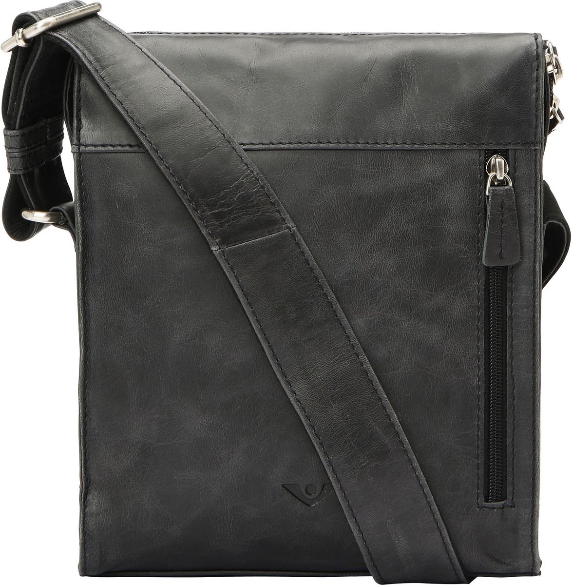 VOi Leren Schoudertas City Cowboy Clark Crossbody Bag Black Zwart