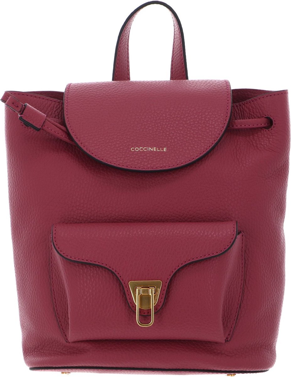 COCCINELLE Leren Vrije tijd rugzak Rugzak Beat Soft Grained Leather Backpack Rosewood (rood)paars