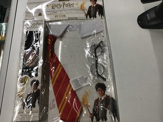 Harry Potter kostuumset met stropdas, bril en shirt.