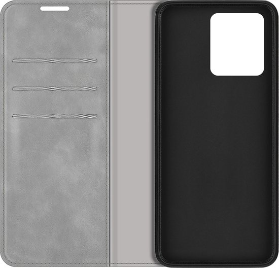 Étui Cazy pour Motorola Moto G72 - Étui portefeuille - Similicuir - Grijs