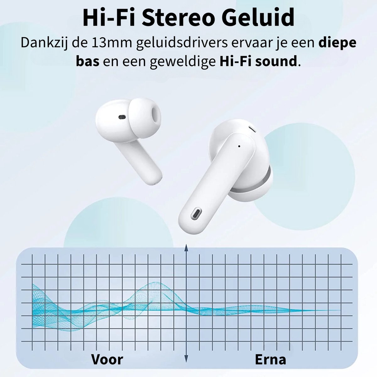 Phreeze TWS6 Pro Draadloze Oordopjes – Bluetooth 5.3 – Noise Cancelling – 30 uur Speeltijd – Wireless Earbuds – Oortjes Draadloos - USB C – foto 5