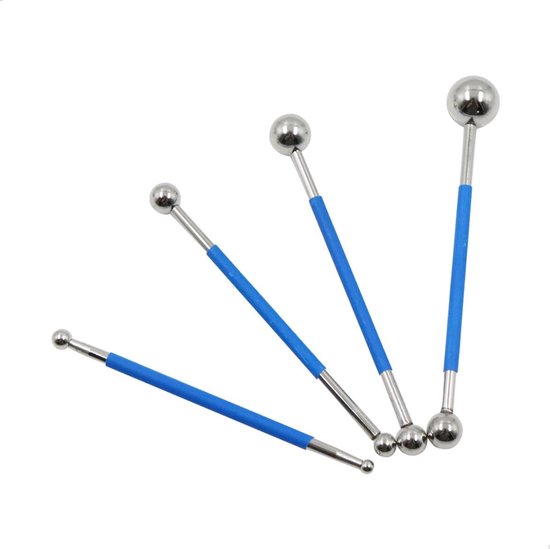 HTML Gereedschap Scraper Kit - Metaal Bal Professioneel Voeggereedschap - Sealant Tool Badkamer Keuken - Pottenbakken Decoreren Gereedschap - Blauw 4 Stuks .