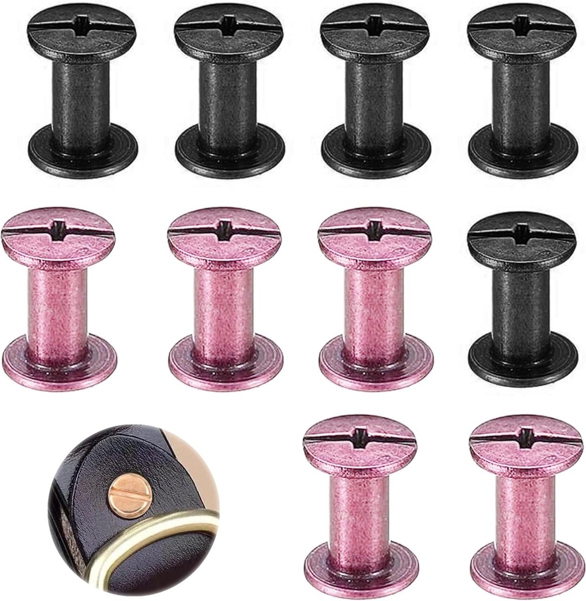 Bronzen lederen klinknagels en moeren - 10 stuks voor scrapbooking en lederrestauratie .