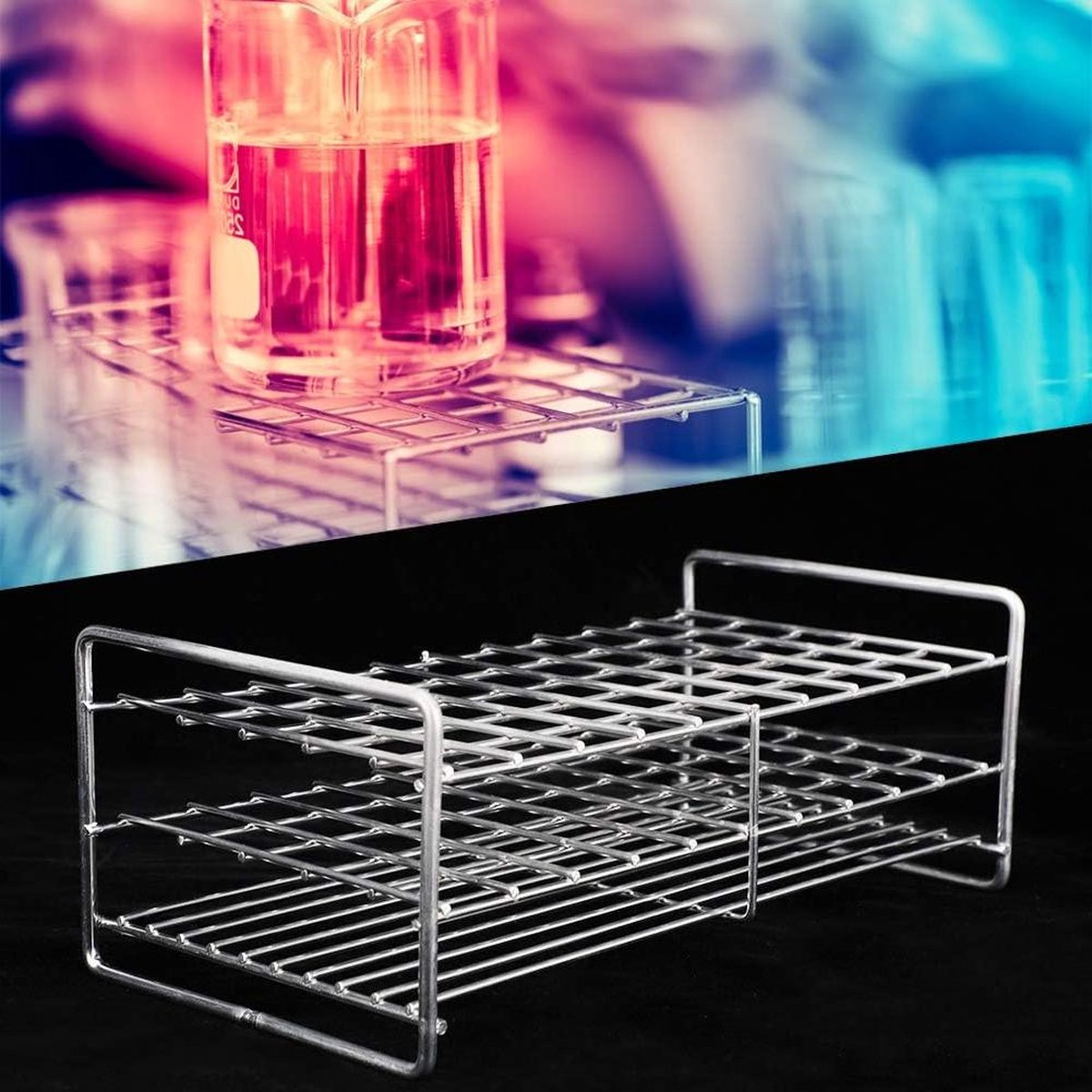 Goedkoopste Reageerbuis Droogrek Roestvrij Staal 18.5Mm 50 Gaten - Roestvrijstalen Reageerbuisrek Houders .