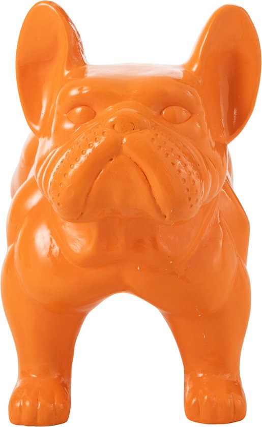 J-Line decoratie Bulldog - hout - oranje