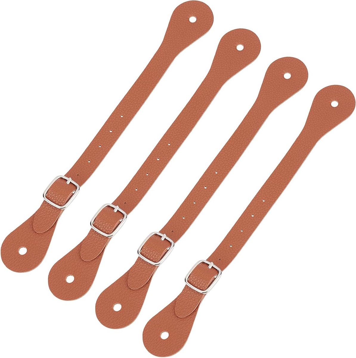 4 Stks Verstelbare Boot Strap Western Single Ply Lederen Horizons Spur Bandjes Zinklegering Sluiting Paardensport Levert Dij Hoge Laarzen Chocolade