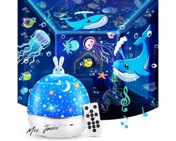 Mrs. Jones Nachtlampje Kindergeschenken 15 Films+Bluetooth Muziek Baby Nachtlampje Plafondprojector Sensorisch Licht Afstandsbediening Timer Kinderen Nachtlampje Slaapkamer Sterrenprojector .