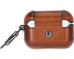 Charmant Style - Airpodshoesje leer - Airpods case -Airpods hoesje leer- Leren hoesje geschikt voor Apple Airpods Pro 2 en 1 - Leren - Beschermend Hoesje- Burned Cognac