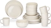 Bol.com alpina Serviesset 16-Delig - Bordenset 4 Persoons - Aardewerk Servies - Ontbijtborden Dinerborden Kommen en Mokken - Mag... aanbieding