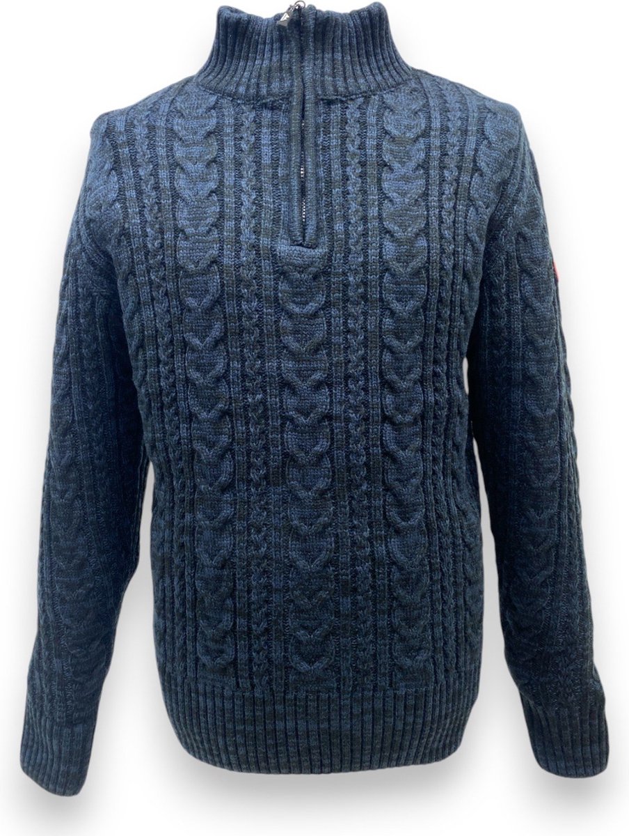 Nordberg Kol Sweater Half Zip Heren Melange Blauw