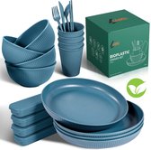 Bol.com Laikli - Serviesset 4 Persoons - Tarwestro - Borden - Kommen - Bekers - Bestekset - BPA vrij - Magnetronveilig - Vaatwas... aanbieding