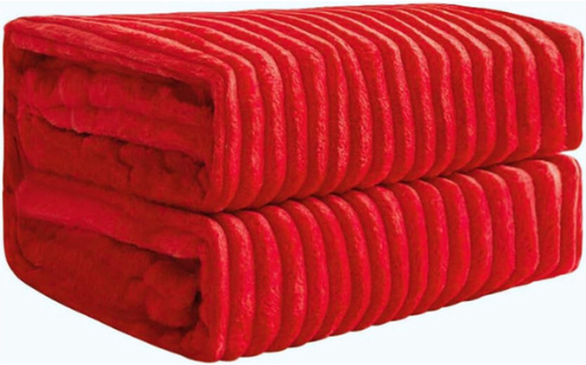 Kerst Flanellen Fleece Plaid MIULEE - Zachte Warme Comfortabele Plaids Voor Bank - Corduroy Pluizige Deken Bed Kussen Voor Slaapkamer - Bank - Reizen - Kinderen Slaapkamer Accessoires 65 x 82 Inch Rood