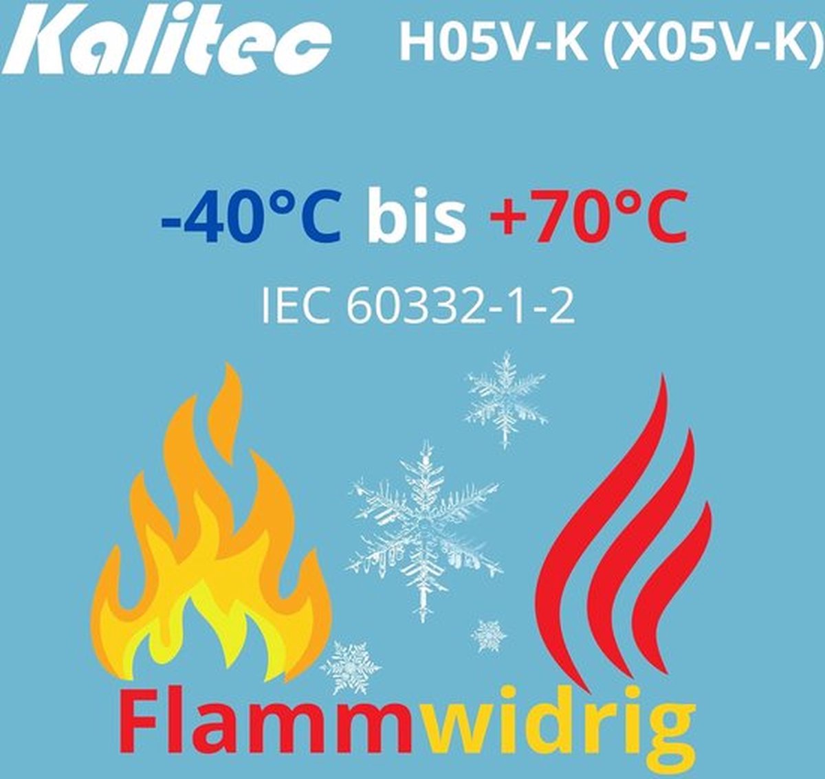 Kalitec 10 meter H05V-K 0,5 mm² oranje bedradingskabel I flexibele aderkabel I PVC enkele ader I draad 0,5 mm2 I bedrading fijndradig enkele kabel I kabel eendraads schakeldraad