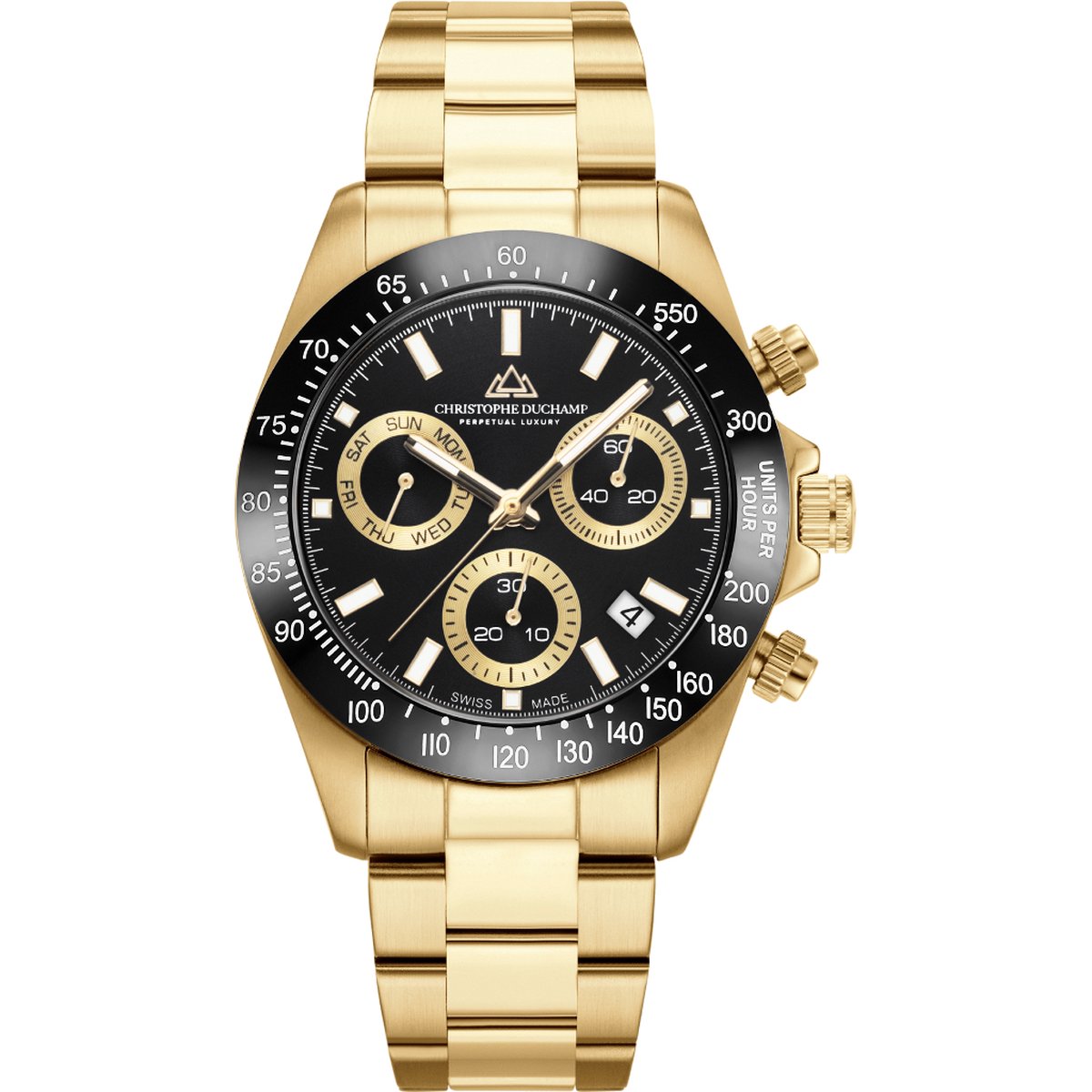 Luxe mannenhorloge - Christophe Duchamp Grand Mont Ceramic Gold - CD7102-05