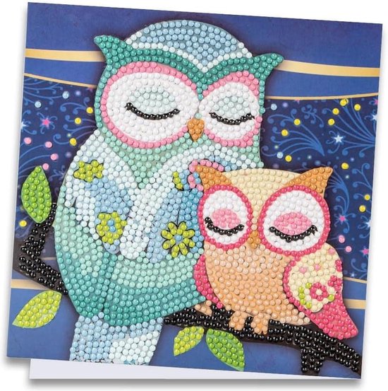 Kit Diamond Painting Carte De Vœux 16x16 Cm - Colibri Motif, 370g/m², Avec Enveloppe Et Outils