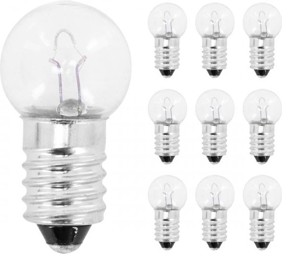 Une seule grande ampoule à gauche, avec huit petites ampoules à côté.