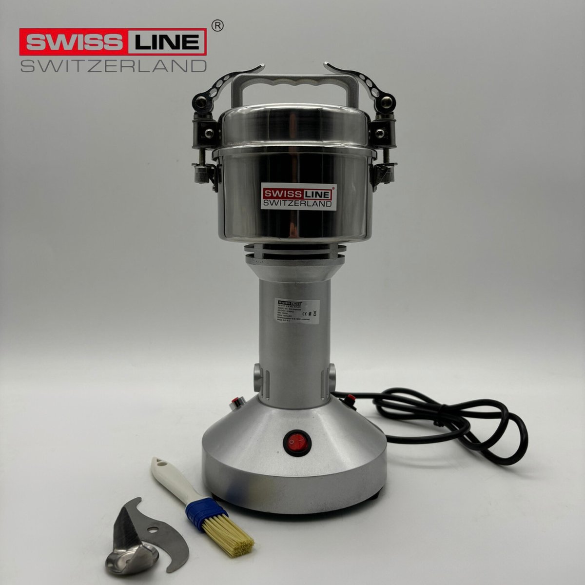 Swiss Line Switzerland - Kruidenmolen Elektrisch - Grinder - Specerijenmolen - Kruidenmolen - voor 150 gram - RVS