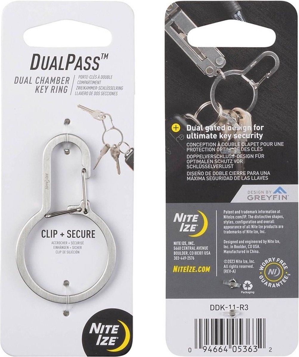 Nite Ize DualPass Sleutelring Zilver