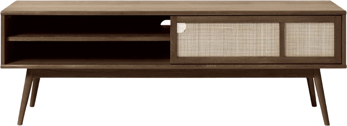 Olivine Boas TV meubel Gerookt Eiken - Hout - Retro - Scandinavisch - TV kast - 150 cm