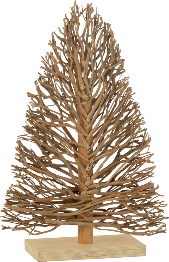 Arbre décoratif en bois de thé sur un pied en bois.