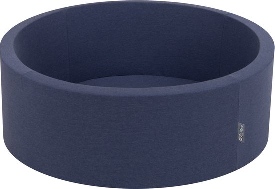 KiddyMoon Piscine à balles 90x30cm/200 balles ? Piscine à balles 7 cm avec balles colorées pour bébés, enfants, ronde, bleu foncé