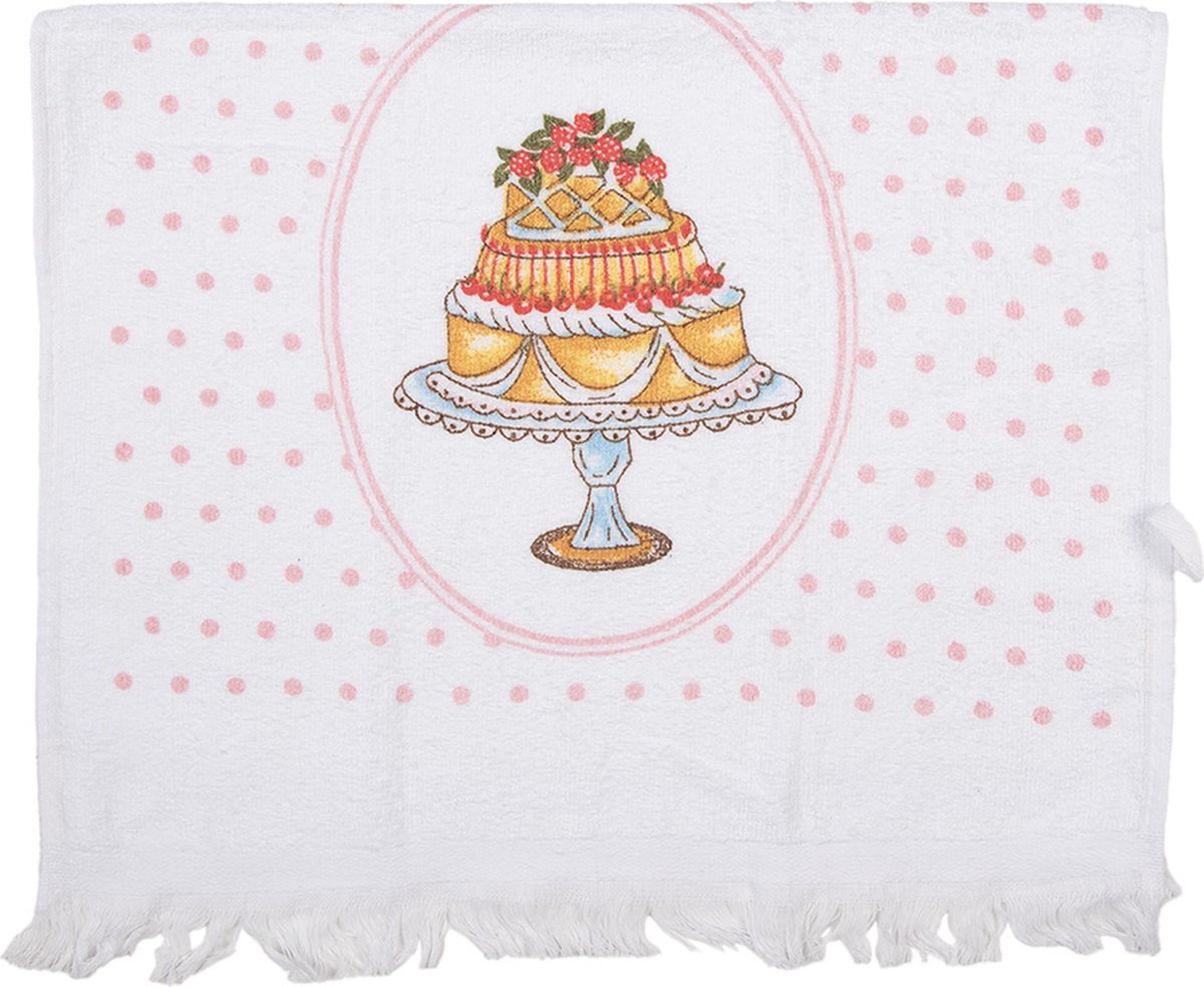 Clayre & Eef Gastendoekje 40x66 cm Wit Katoen