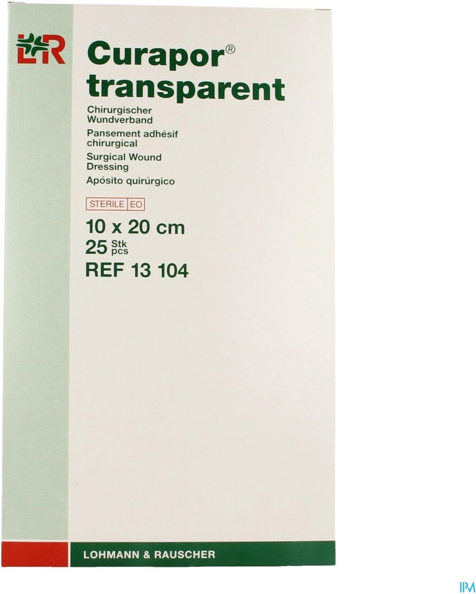 Goedkoopste Lohmann & Rauscher Curapor Transparant Steriel Wondverband 10x20cm 25 Stuks (13104