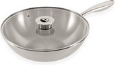 Bol.com ELLE Gourmet Classique Wokpan met Deksel - Ø 28 cm - PFAS vrije RVS Hapjespan inductie - Geschikt voor alle warmtebronnen aanbieding