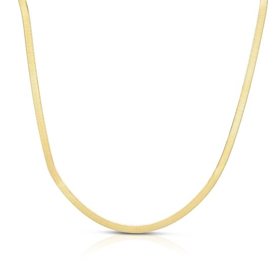 Elysian - Goud Femme Or - Collier Chevrons - Goud Inoxydable Plaqué Or 18 Carats - Hypoallergénique - 45 + 5cm