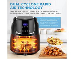 Mygroot - Airfryer - Hete lucht friteuse - 4 liter - Olievrije Airfryer - 1500W - 8 Kookmodi - 35-200 ° C - Bakken - Roosteren - Grillen - Ontdooien - Alarm.