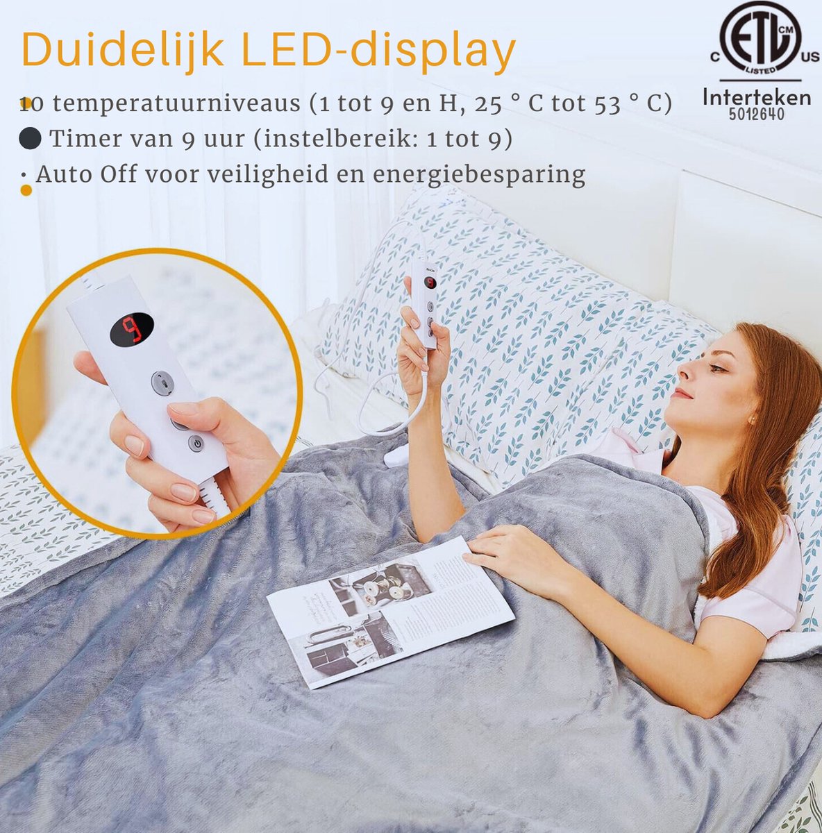 sinnlein® Elektrische deken met automatische uitschakeling, 200 x 180