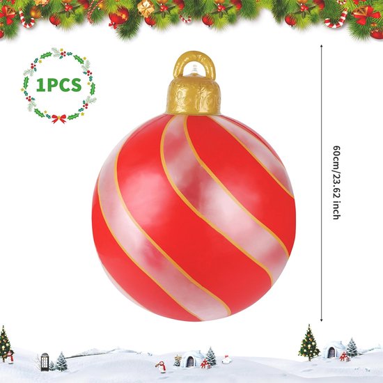 Opblaasbare kerstbal van pvc, gigantische kerstbal, versierd, pvc, Kerstmis, buiten, opblaasbare kerstballen, voor buiten, thuis, decoratie (groen Opblaasbare kerstbal van pvc, gigantische kerstbal, versierd, pvc, Kerstmis, buiten, opblaasbare kerstballen, voor buiten, thuis, decoratie (groen