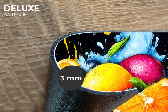 Sets de table - 6 pièces - 45x30 cm - Set de table en plastique - Fruit - Graffiti - coloré - orange - fraise - abstrait - Dessous de plat - Décoration de table - Accessoires de décoration de table de cuisine